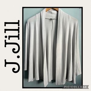 J.Jill Light Blue/Gray Open Front Cardigan Size M